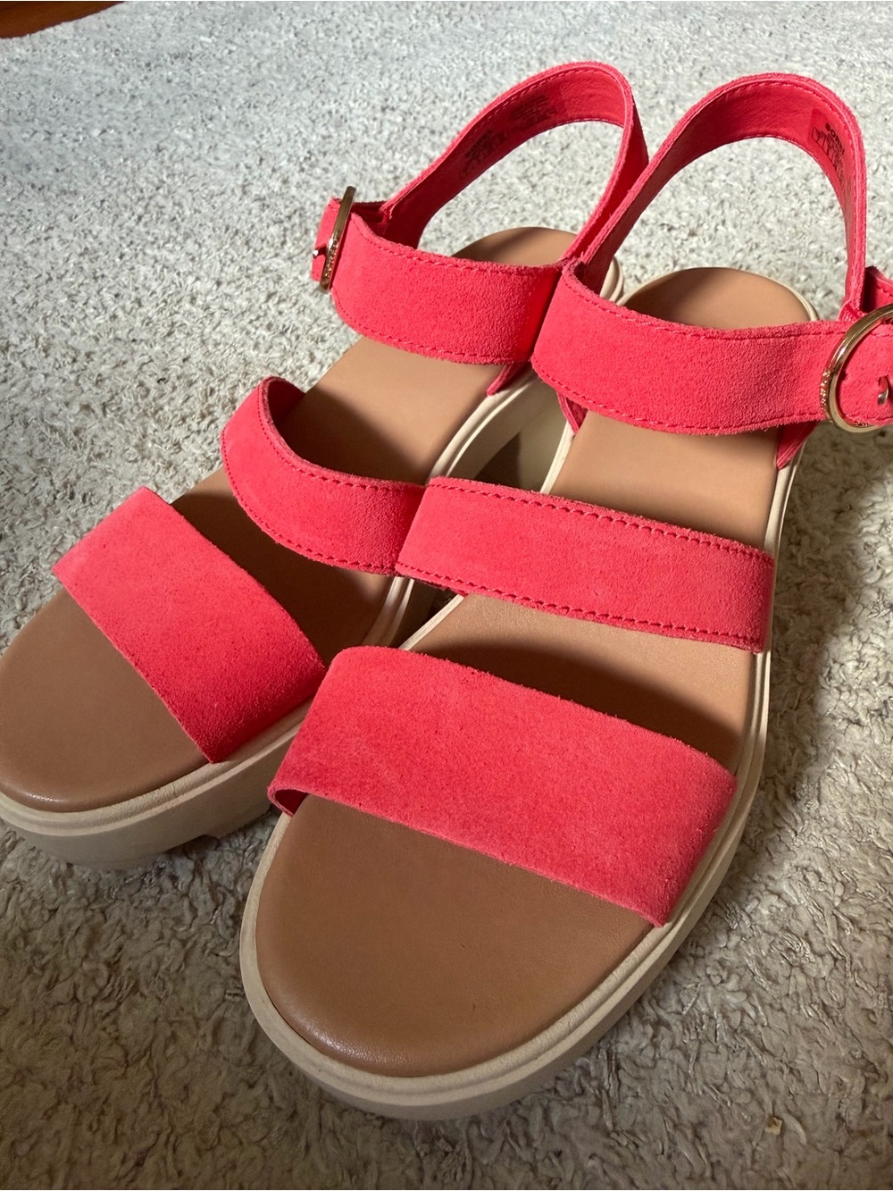 Sorel Joanie Ankle Strap Platform Sandal Red block hill & platform size 7